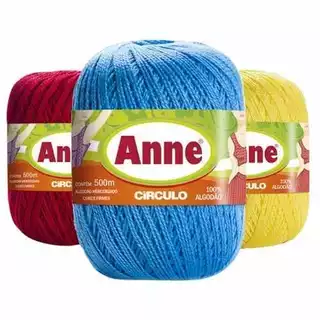 Linha Anne Círculo 500m | Fio 100% Algodão Mercerizado p/ Crochê, Tricô e Bordado | Novelo 4/2 Cores Lisas e Matizadas. em Oferta na Shopee