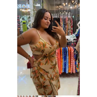 Vestido Malha Alcinha Curto Com Recorte Lateral M, G, GG