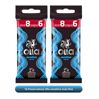 Kit 16 Preservativos Camisinhas Mais fina Olla Sensitive Lubrificado Ótima qualidade