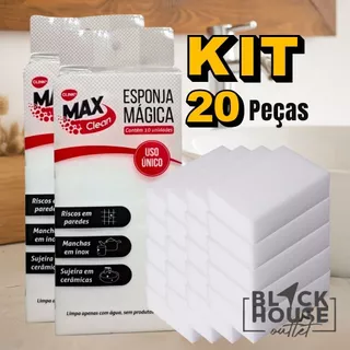Kit 10/20 Esponjas Mágica Branca Tira Manchas Riscos Max Clean Clink Mutliuso