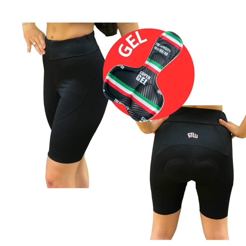 Short De Ciclismo Feminino Confortável Preta Bermuda em Gel | Shopee Brasil