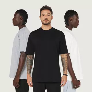 Kit 3 Camisetas Oversized Streetwear Cores Diversas