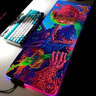 Mouse Pad Gamer Grande Speed Led 7 Cores Rgb Impermeável 90x40cm Emborrachado Antiderrapante