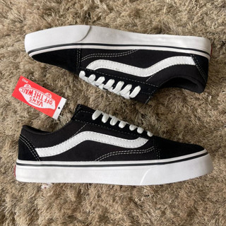 Tênis Vans Skatista Tradicional Casual Preto com Branco Unissex Old Skool