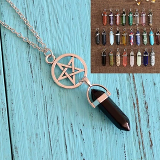 Colar corrente pedra de signo pedrinha onix preta estrela pentagrama corrente masculino feminino gargantila