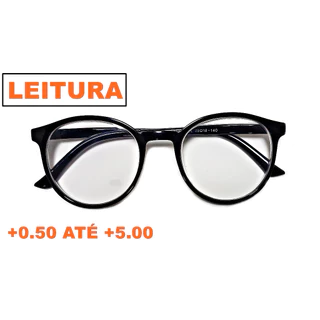Óculos Para Leitura Redondo Retro Vintage Acetato Com Grau Perto Unissex