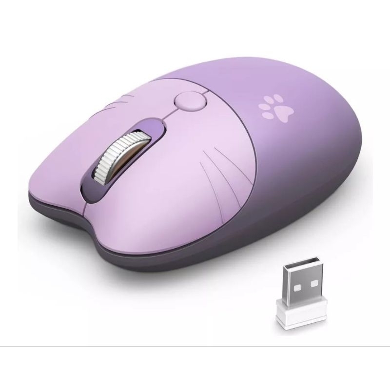 Mouse Bluetooth (via plug) mofii M3 gatinho rosa/lilás | Shopee Brasil