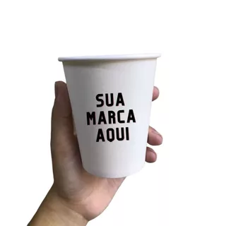 Copo 240 ml em Papel PERSONALIZADO - Pacote com 50 unidades