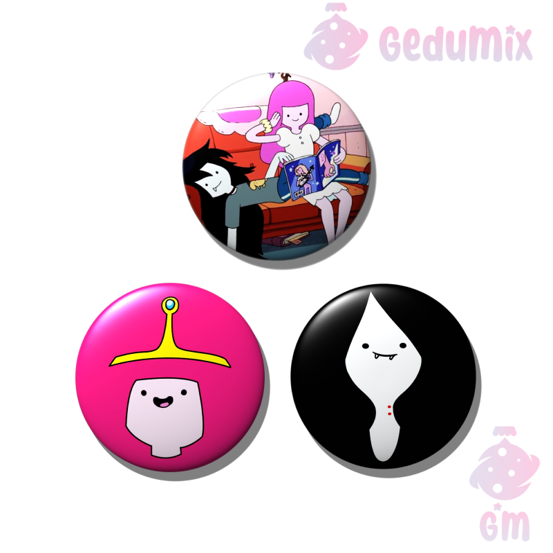 KIT 3 Bottons Broches Hora de Aventura Jujuba & Marceline BUBBLINE 2.0 ...