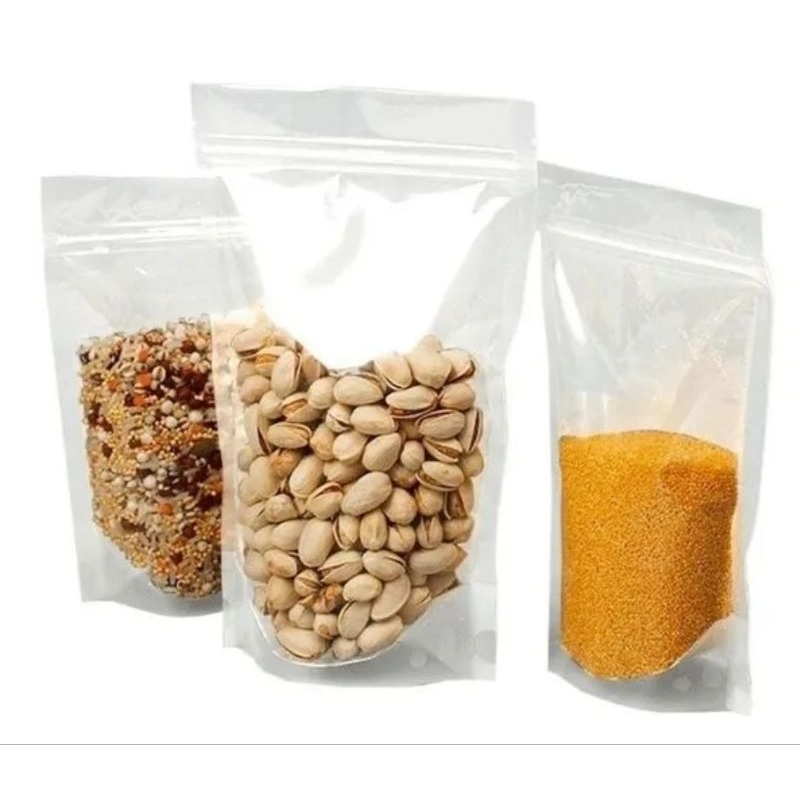 Saco Stand Up Pouch Plástico Transparente Hermético Zip Lock 20x30x5 c/ 50 unidades Shopee Brasil