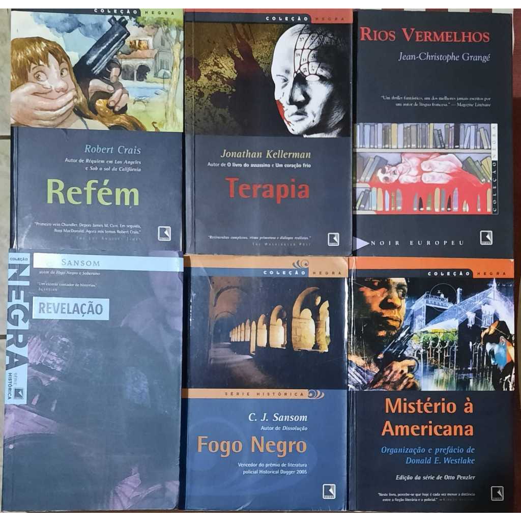 COLEÇÃO NEGRA EDITORA RECORD KIT 06 Livros Suspense Mistério Noir Terapia  Jonathan Kellerman // Rios Vermelhos // Revelação e Fogo Negro C. J. Sansom  | Shopee Brasil