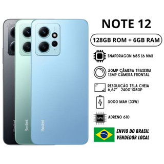 Celular Xiaomi Note 12 128GB / 6GB RAM Versão Global | Câmera 50MP , Processador Snapdragon 685 (6 nm), Bateria 5000mah, Carregamento 33W , Versão Global , Envio do Brasil
