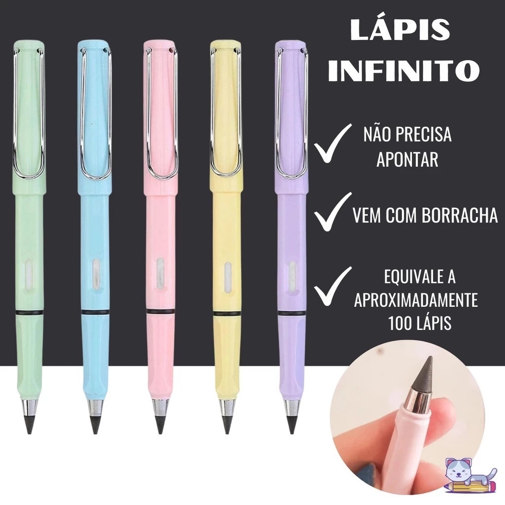 lapis infinito de escrever/grafite com borracha/papelaria fofa 1 lápis ...
