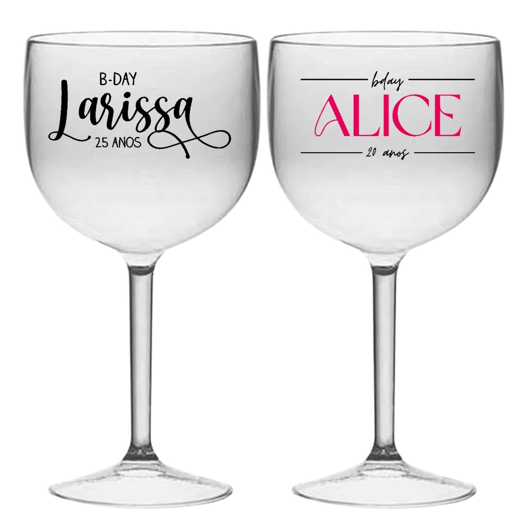 40 taças de gin 450ml Personalizada Acrílico para formatura e casamento