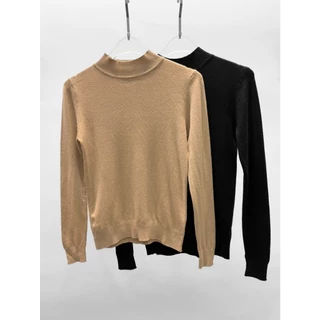 Kit 2pcs Blusa Trico Gola Alta Feminina Manga Longa Blusa De Frio Basica Importado Inverno