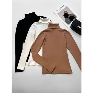 kit 3pcs Blusa Cacharrel Basica Manga Longa Inverno De Frio Feminina algodao