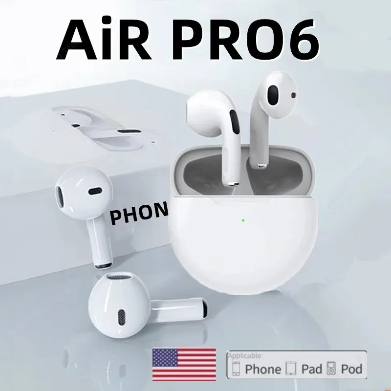 Fone De Ouvido AirPods Pro Inpods i13 e 6 Pro Bluetooth Sem Fio Com Microfone Fones esportivos Adequado Branco