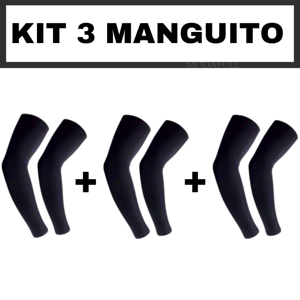 3 pares de Manguito esportivo Proteção Solar Uv50+ Unissex volei basquete futebol uber/ envio imediato