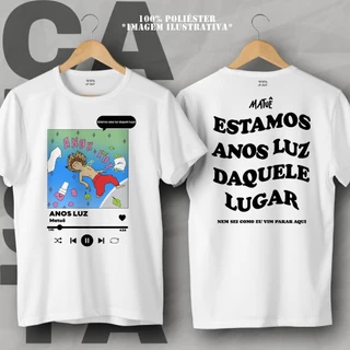 Camiseta Matuê Anos Luz - Spotify [POLIÉSTER] Camisa Básica Unissex