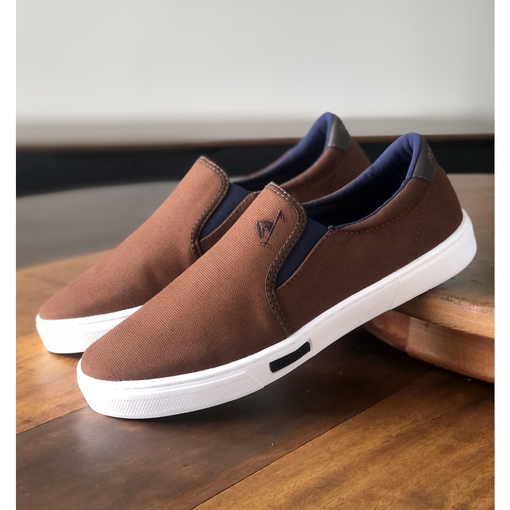 Tenis Masculino Sapatenis Polo Joy Slip On Iate Calce Fácil