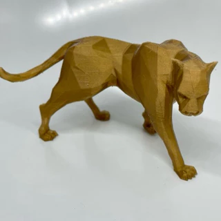 Leoa Estátua Decorativa Geométrica
