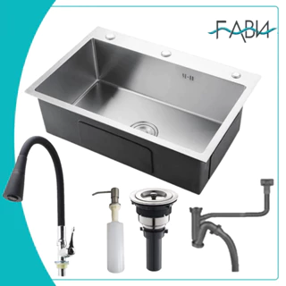 55x45cm Cuba Inox Escovado Quadrada Gourmet Com Torneira preta