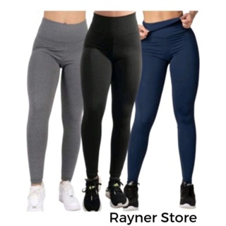 Kit 3 Calças Legging Feminina Dia a Dia Academia Treino