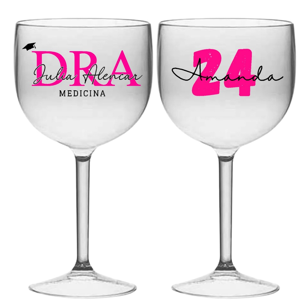 35 taças de gin 450ml Personalizada Acrílico para Aniversario e casamento e eventos