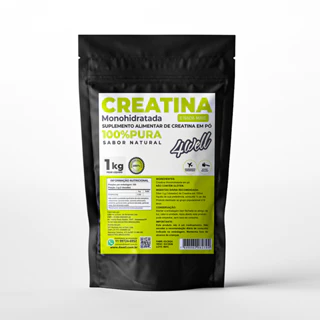 Creatina Monohidratada 4well 1Kg - 100% Pura - Importada - Laudo Eurofins