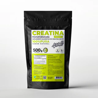 Creatina Monohidratada 4well 500g - 100% Pura - Importada - Laudo Eurofins - Sabor Natural