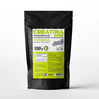Creatina Monohidratada 250g - 100% Pura - Importada - 4well - Sabor Natural