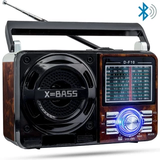 Radio Vintage Retrô Portatil Bluetooth Multimídia AM / FM USB GT-1088S Bivolt 110 / 220