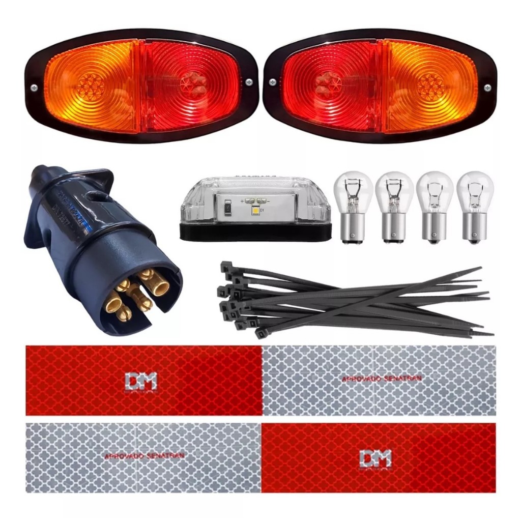 Kit Elétrico Instalação Lanterna Carretinha Reboque Engate Sem Cabo