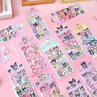 Sanrio Cartoon adesivo para estudantes, Kuromi Pochacco, Melody Kitty, Kawaii adesivos, artigos de papelaria, presentes de aniversário, atacado