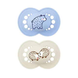 Kit 2 Chupetas Bico de Silicone Sayings 6m+ Azul - MAM em Oferta na Shopee