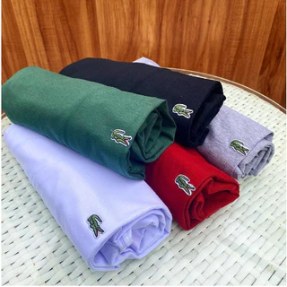 Kit 5 Camisas Masculina Camiseta Básica Lacoste 100% Algodão do P ao GG