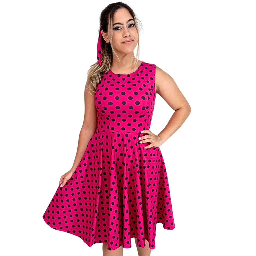 Vestido Anos 80 Poa Bolinha Regata Vintage Retro Moda Evangelica Feminina Shopee Brasil