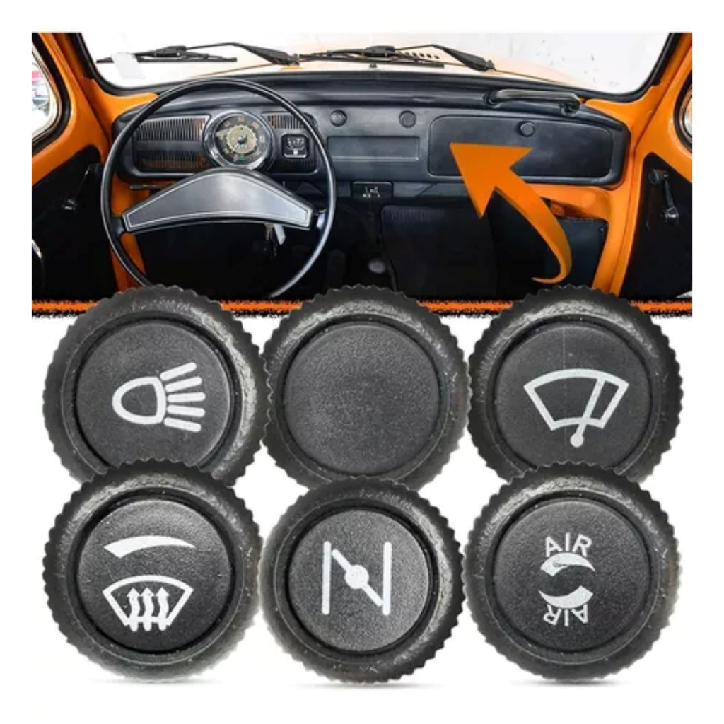 Kit Botão Painel Fusca 73 74 75 76 77 Luz Afogador Air | Shopee Brasil
