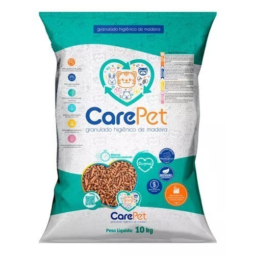 Granulado Higiênico de Madeira CarePet Premium Original 10Kg
