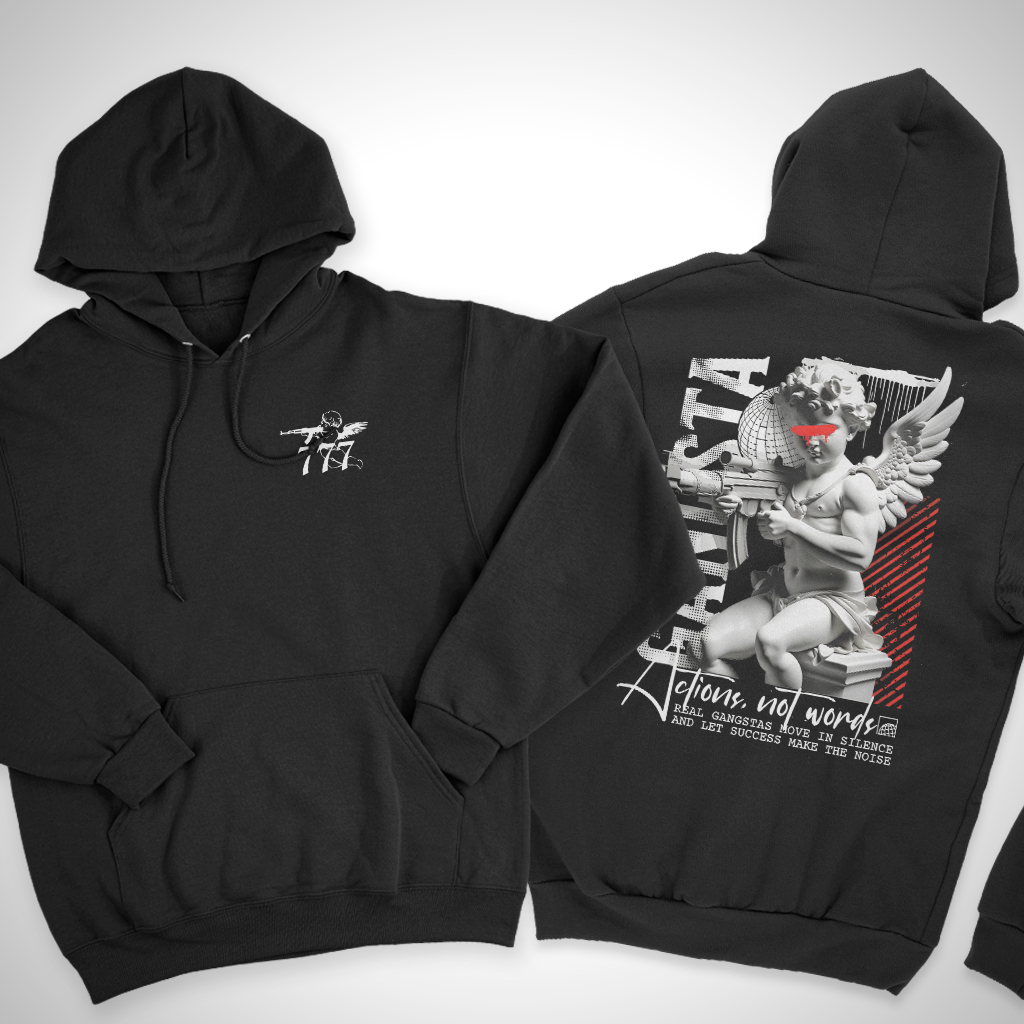 Moletom Canguru Algodão Gangsta Casaco StreetWear Unissex Frenezy