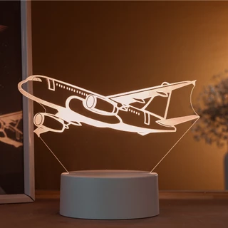 Luminária LED 3D de Mesa / Luz Noturna Presente Criativo / Decoração - Airbus A320, avião