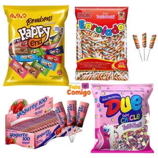Kit 4 Guloseimas Bombom Pirulito Bala Festa Infantil