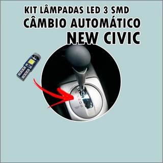 2x Lampadas Câmbio Automático New Civic Led T5 3 Smd