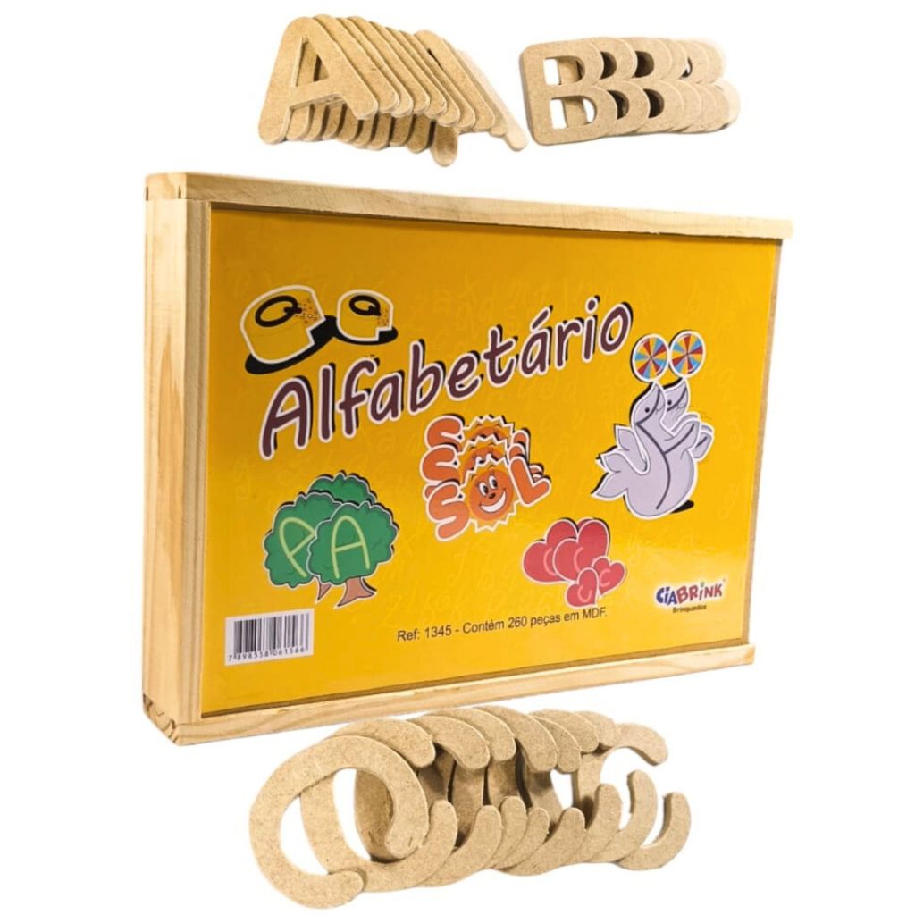 Kit 10 alfabeto - 260 letras alfabeto em mdf 3mm Promoção alfabetário