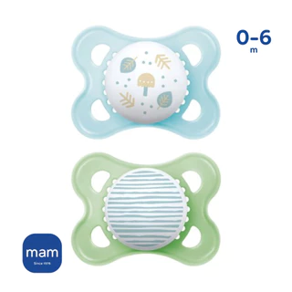 Chupeta MAM 0-6 meses Bico Silicone Menino Bebê Original 2 Unidades
