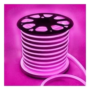 1 a 10 Metros Mangueira Fita LED Neon Flex Rosa 110/220V Acompanha conector tomada