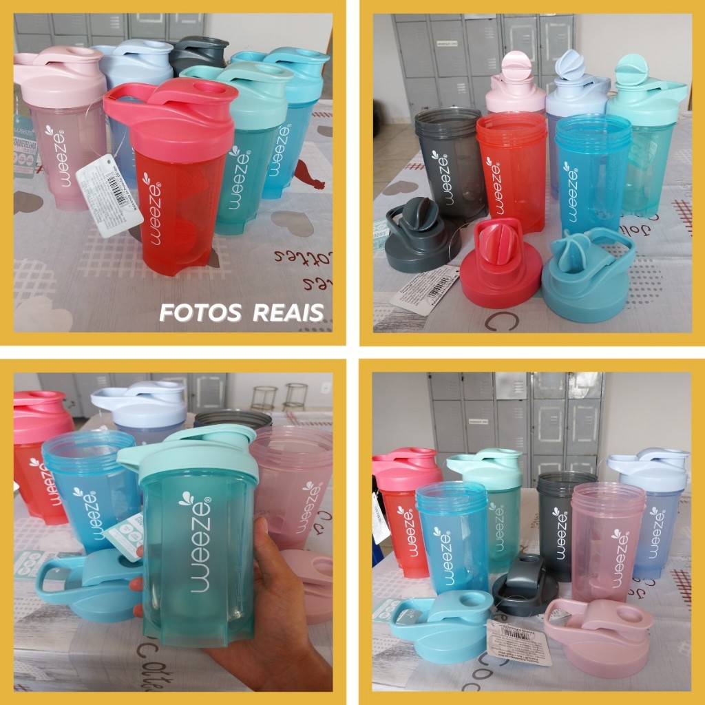 Coqueteleira 500ml Shakeira AESTHETIC Garrafa Academia Shaker c/ Esfera ...