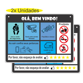 Plaquinha Informativa para Motorista de Aplicativo 99 Kit 2 undidades Placa Informativa Motorista
