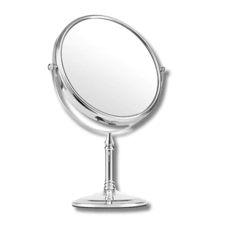 Espelho Duplo de Aumento Redondo de Mesa Dupla Face Giratória 360 graus para Penteadeira