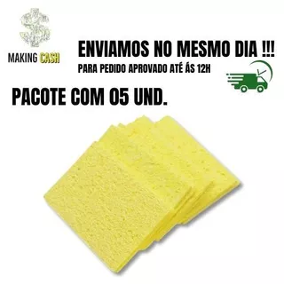 Kit Esponja Vegetal Para Suporte e Limpeza De Ferro De Solda
